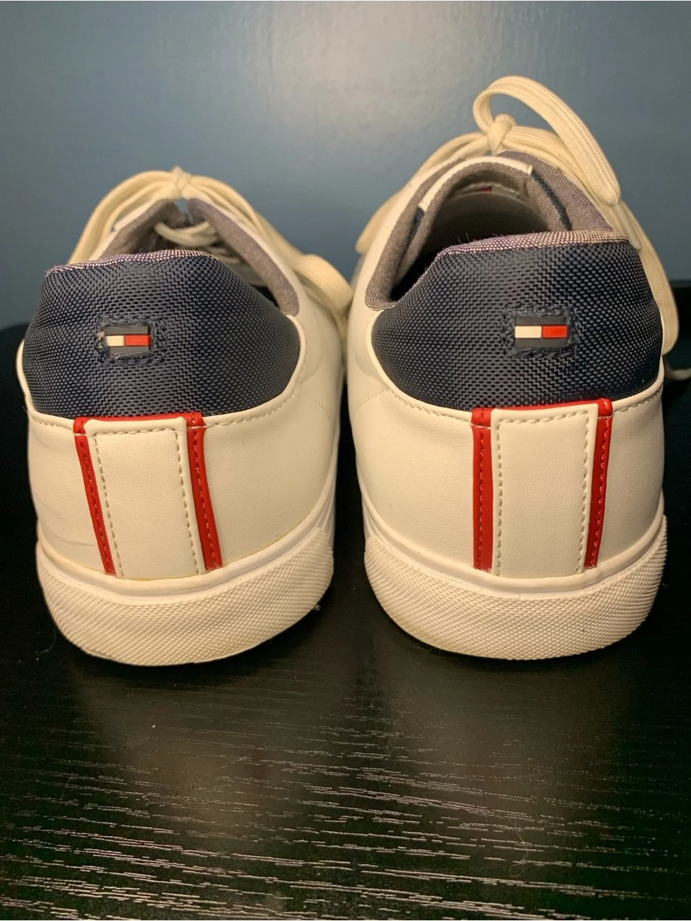 Tommy Hilfiger Men's Cream Leather Sneakers